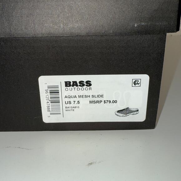 GH Bass, bass outdoor, Women's Aqua Mesh Slide Flats, white/ black 7.5m - Picture 14 of 14